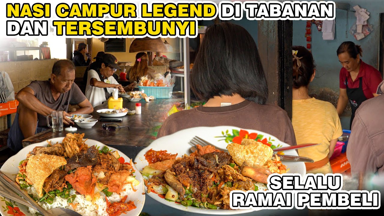 NASI CAMPUR BALI LEGEND DAN TERSEMBUNYI DI TABANAN ‼️ 12K PORSI BESAR 😍 MEK CONG