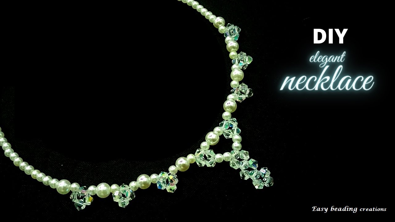 DIY gorgeous necklace in minutes. Beaded necklace pattern