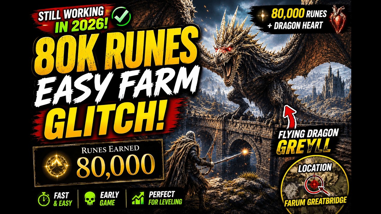 Flying Dragon Greyll Rune Glitch (2026) &ndash; Easy Early Game 80K Runes Farm: ELDEN RING