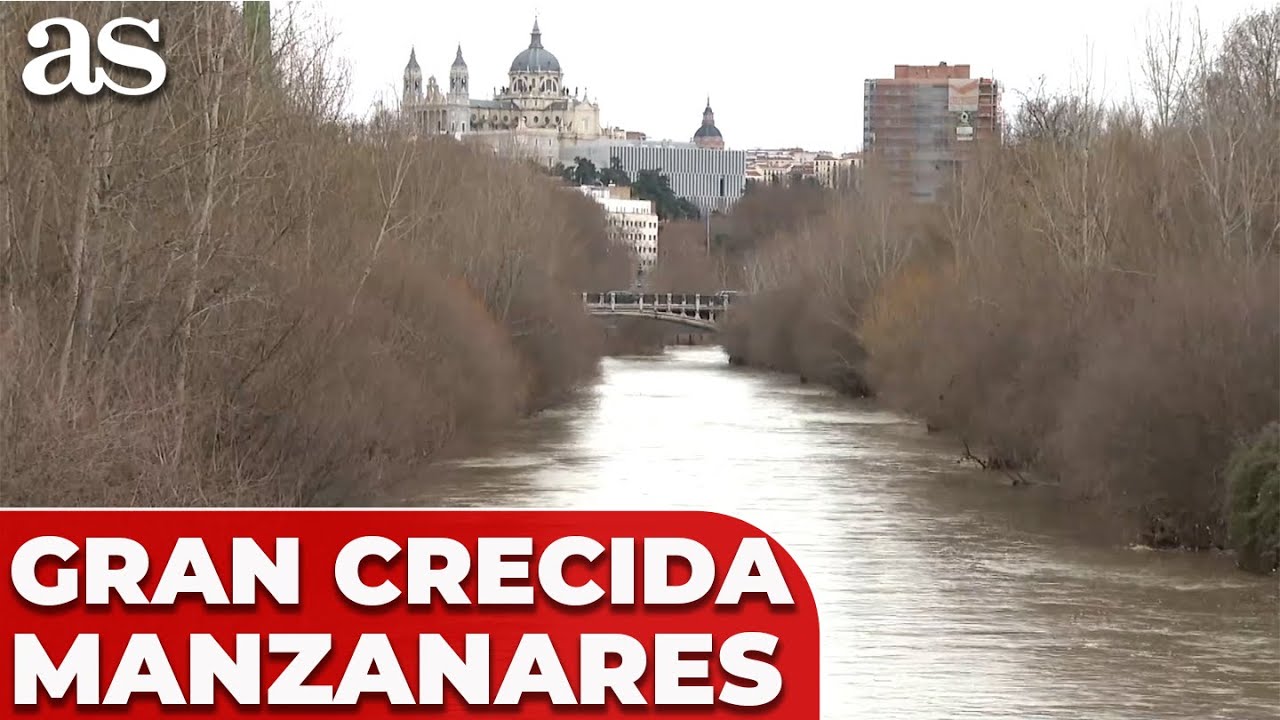 Imágenes INÉDITAS de la crecida del RÍO MANZANARES en MADRID por la borrasca LEONARDO