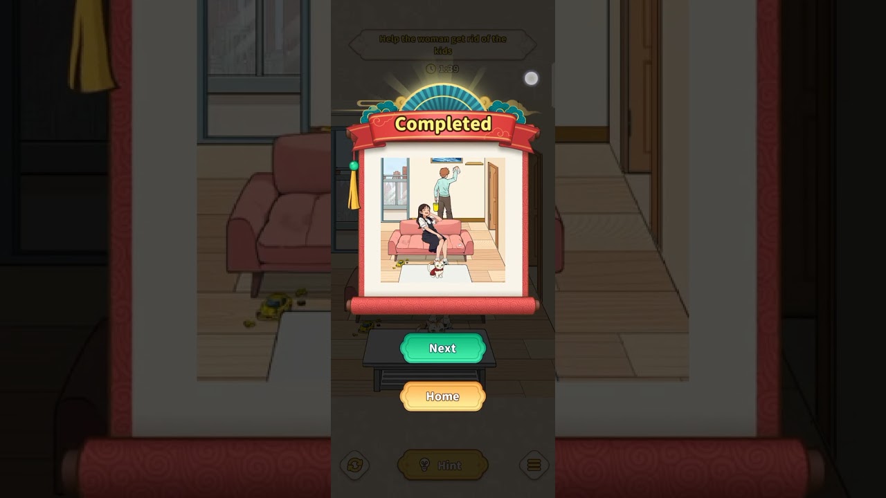 Brain puzzle tricky quest Level 43 Chase kids - help the women get rid of the kids