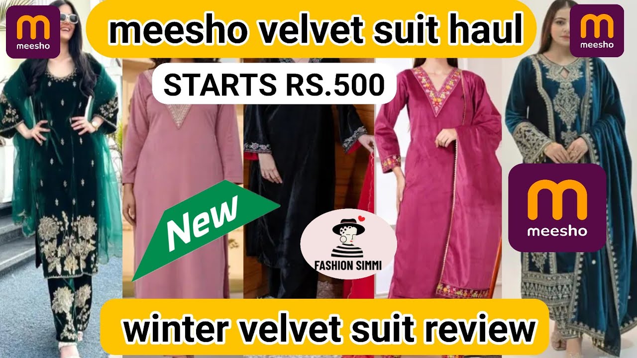 Meesho velvet kurta set |Meesho velvet dress haul |velvet suit haul from meesho| velvet suit #meesho