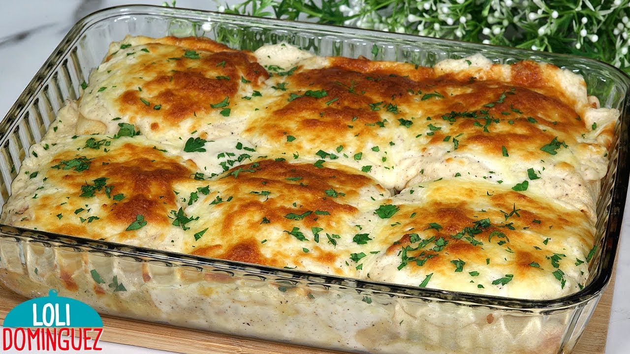 CREPES DE POLLO CON BECHAMEL. Deliciosa combinación de sabores que resulta irresistible y económica