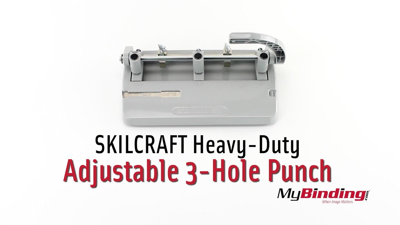SKILCRAFT Heavy-Duty Adjustable 3 Hole Punch (13/32