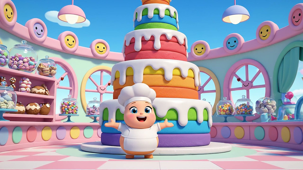 Pat-a-Cake Rainbow Bakery Adventure | Colorful Cooking Song & Nursery Rhymes