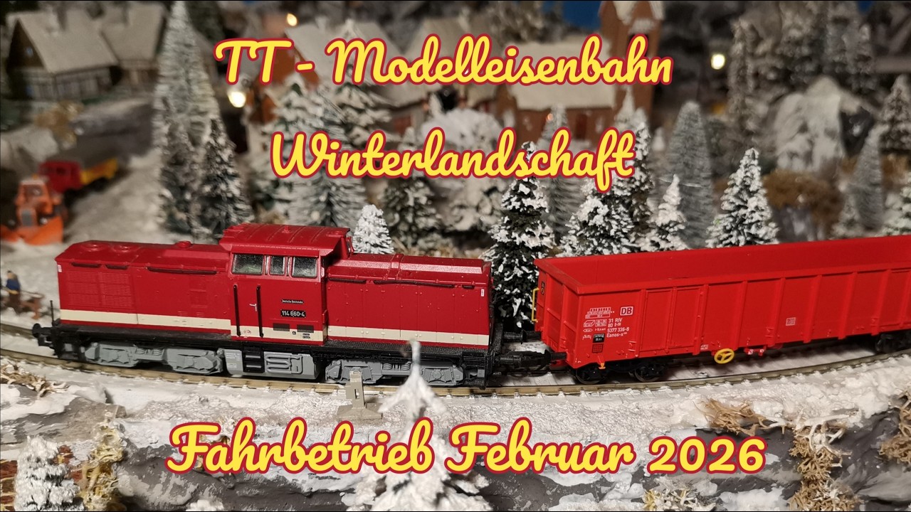 TT - Modelleisenbahn - Winterlandschaft - Fahrbetrieb Februar 26