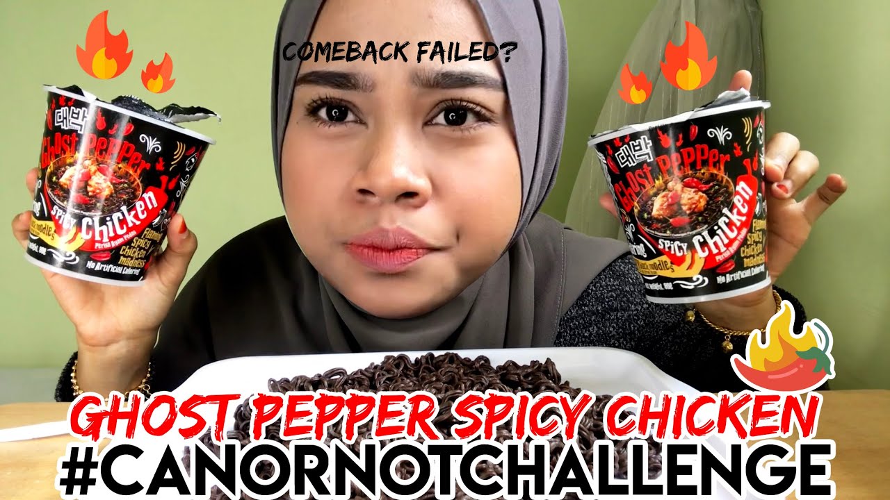 WARNING! GHOST PEPPER SPICY CHICKEN BLACK NOODLES | Eating Show Malaysia