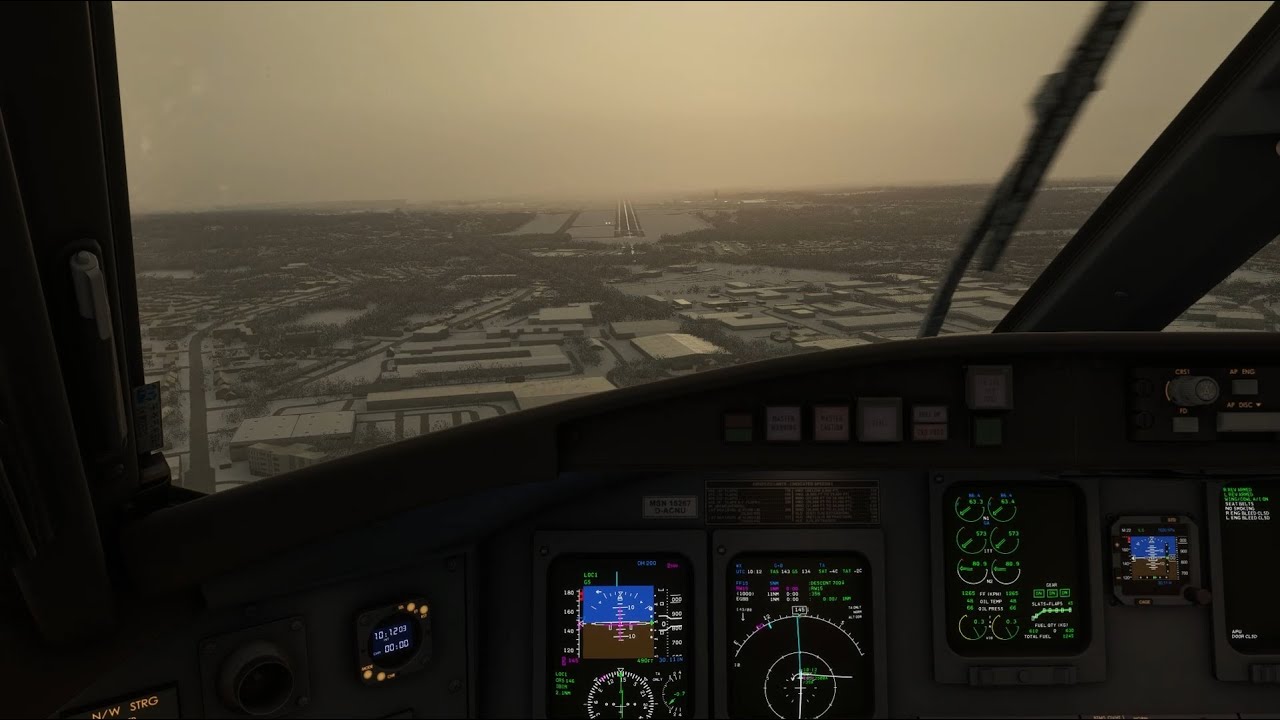 MSFS2020 CRJ900 Landing at Birmingham during snow storm!