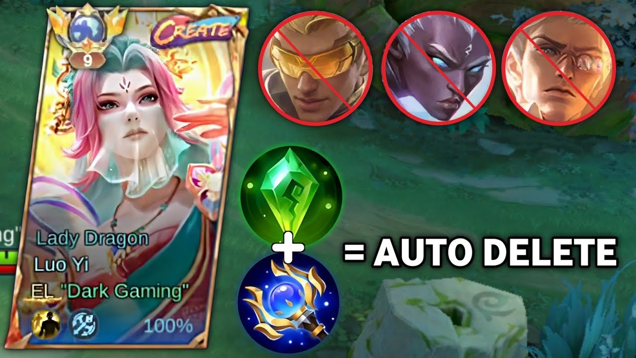 LUO YI GOLD LANE IS META! ONE HIT BUILD & EMBLEM 💀(must try)