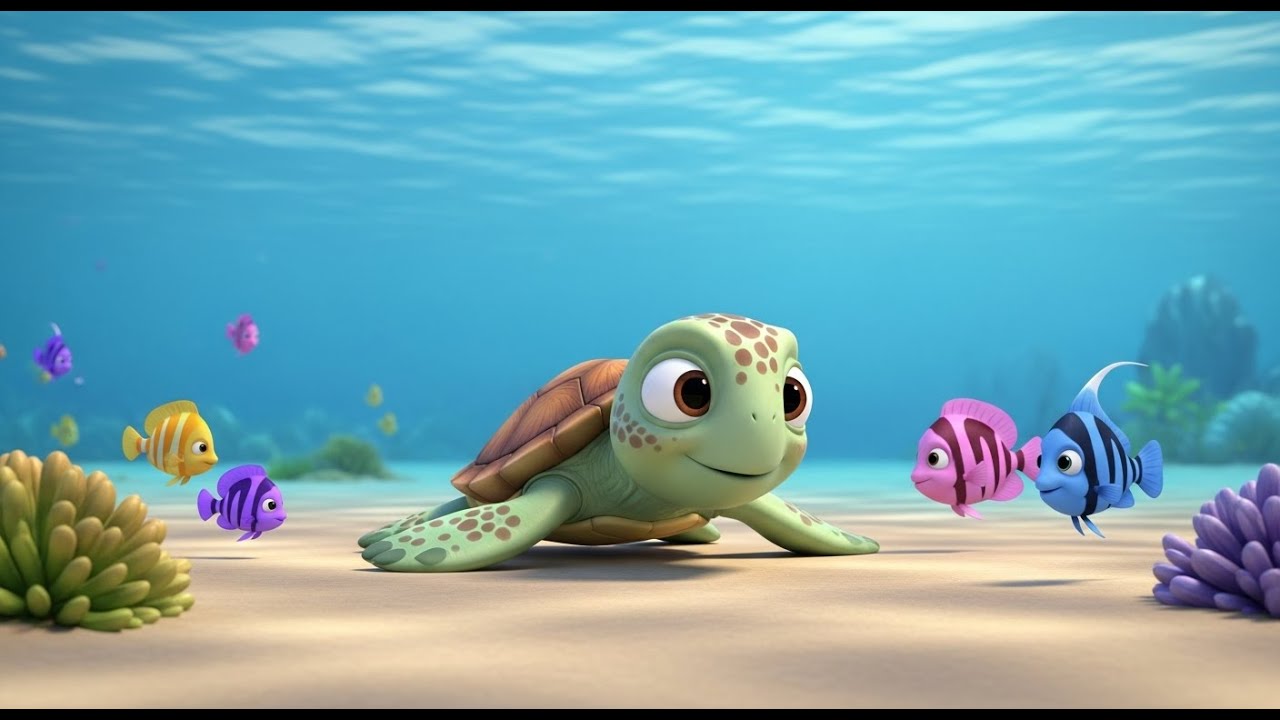 Baby Turtle Crawls So Slow | Cute Animal Song for Kids | Nursery Rhymes & Baby Songs