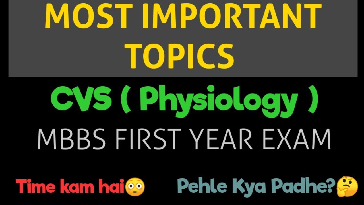 Cardiovascular System | Important Topics | Physiology
