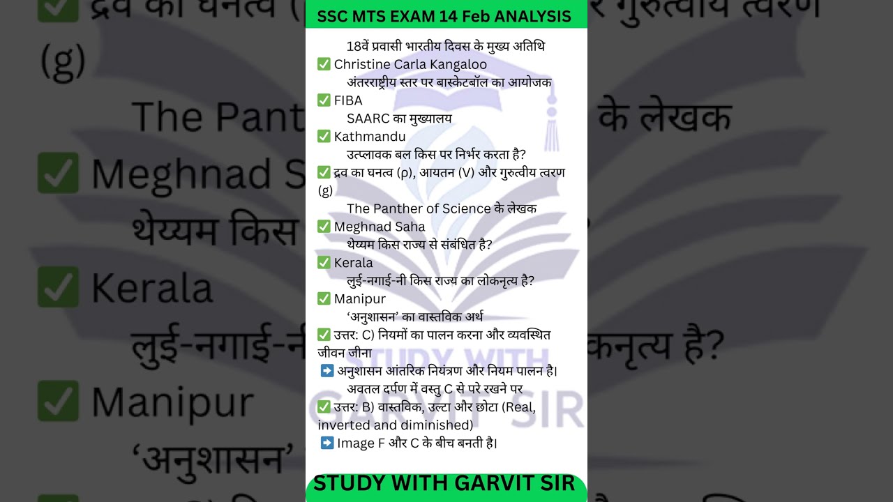 SSC MTS 14 feb  Analysis  | Today Questions Asked 🔥 | Shift Wise Paper Review #sscmts #ssc #shorts