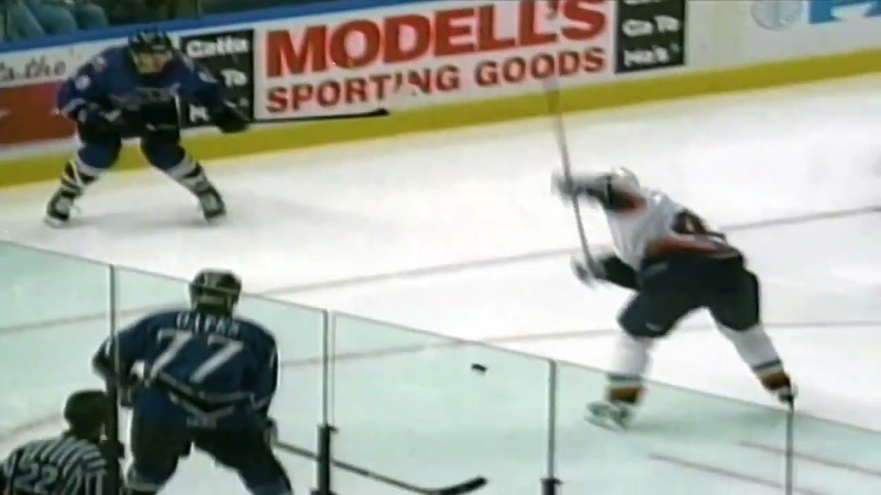 Bryan McCabe Accidentally shoots at his own Team Goaltender