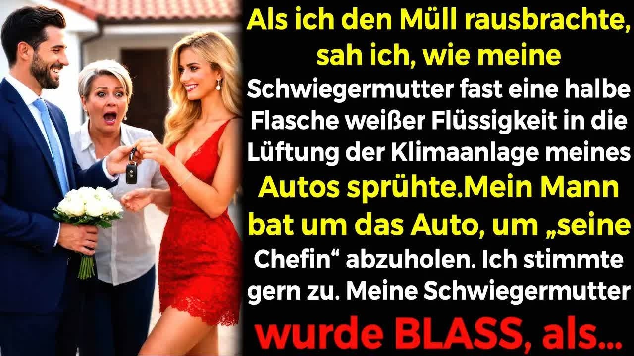 Ich sah, wie meine Schwiegermutter Flüssigkeit in mein Auto sprühte🤔🚗 Ich lieh es ihm🗝️ und