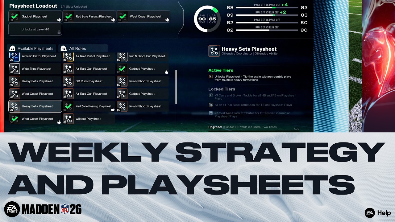 How Weekly Strategy and Playsheets Work in Madden NFL 26