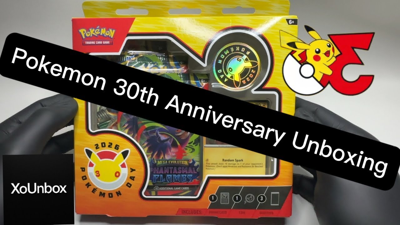 ASMR Pokémon Day 2026 Collection Unboxing | 30th Anniversary Pikachu Promo! 😱 (No Talking)