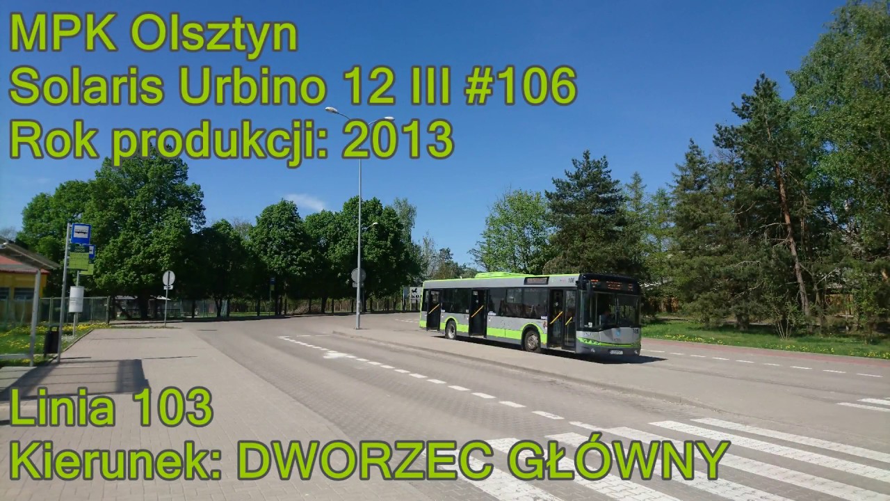 MPK Olsztyn - Linia 103, Solaris Urbino 12 III #106