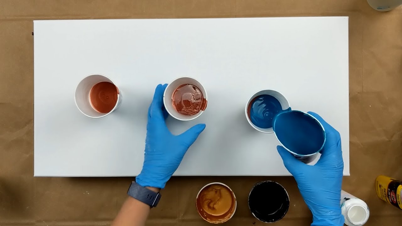 Triple flip cup Acrylic Pour using METALLIC Acrylic Paint