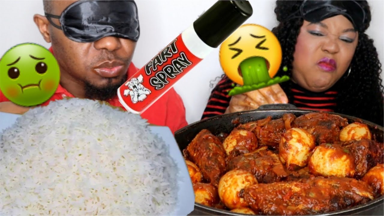 FART SPRAY MUKPRANK ON MY HUBBY 😁 SEE HIS REACTION | RICE WITH PEPPERED FISH AND EGGS | AFRICAN FOOD