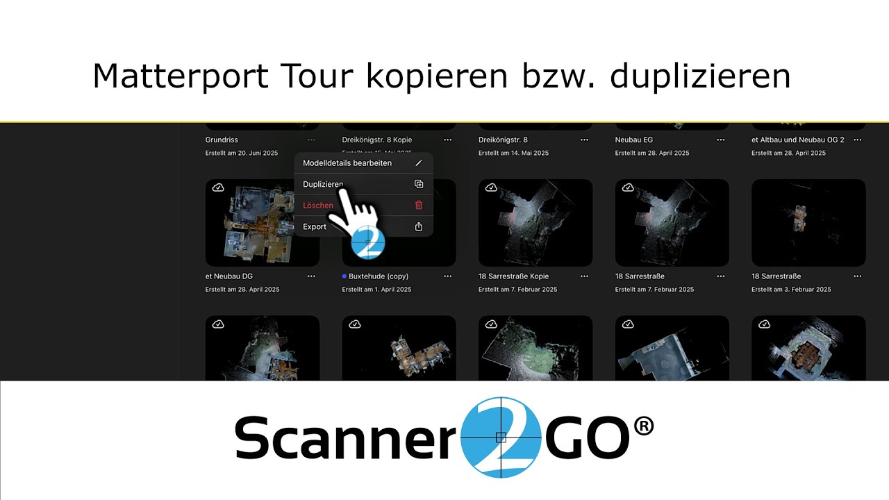 Matterport Tour kopieren oder duplizieren - Scanner2GO