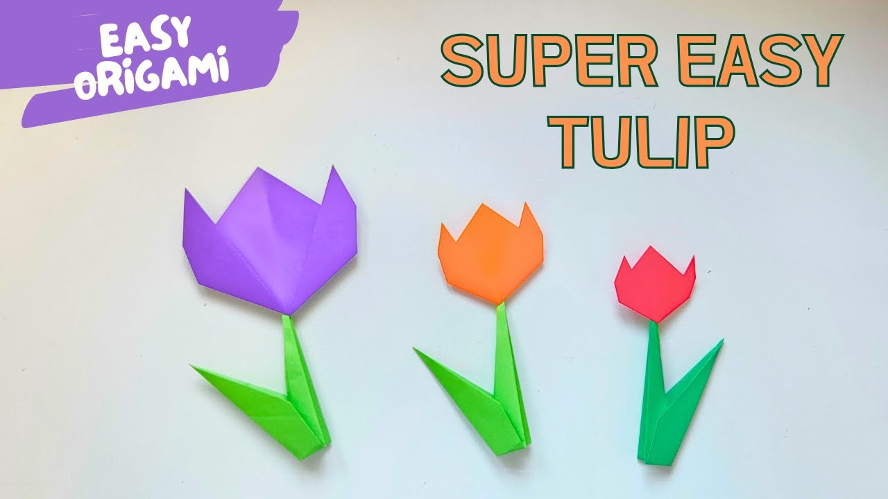 Super Easy Paper Tulip Origami | Quick Flower Craft for Kids