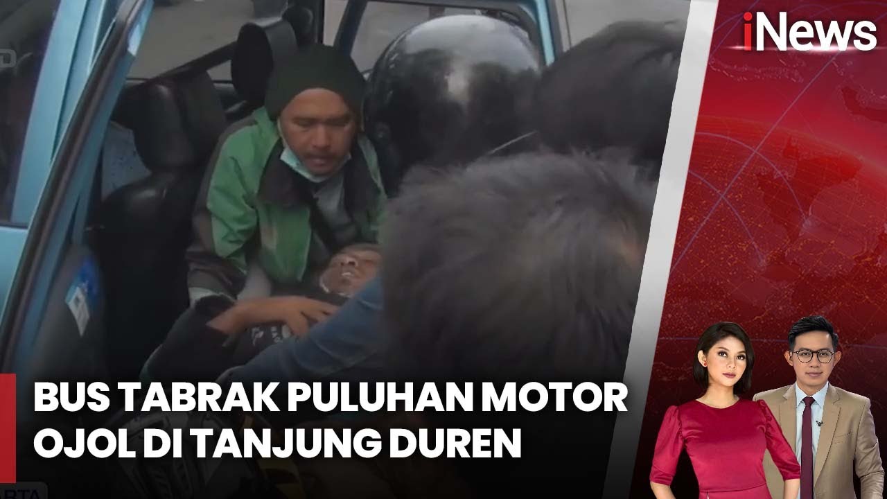 Bus Tabrak Puluhan Motor di Tanjung Duren, Satu Ojol Terluka | iNews Pagi | 01/02