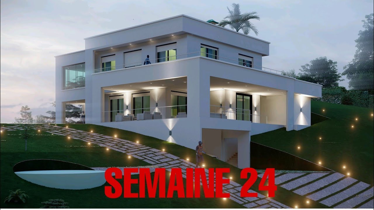 projet de construction d'un duplex  au Cameroun  SEMAINE 24 : TRAVAUX DE CREPISSAGE ET ÉTANCHÉITÉ
