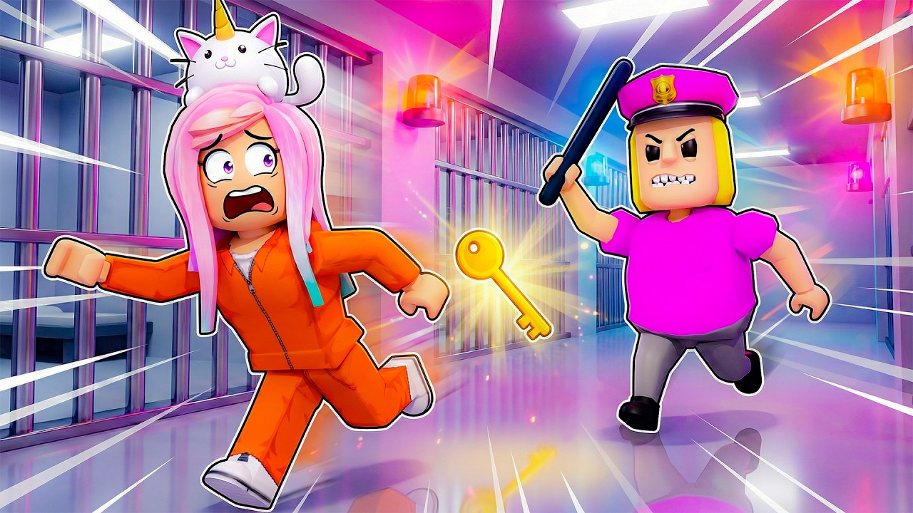 Escaping Barry's Police Girl 👮 Family Prison (Roblox Story)