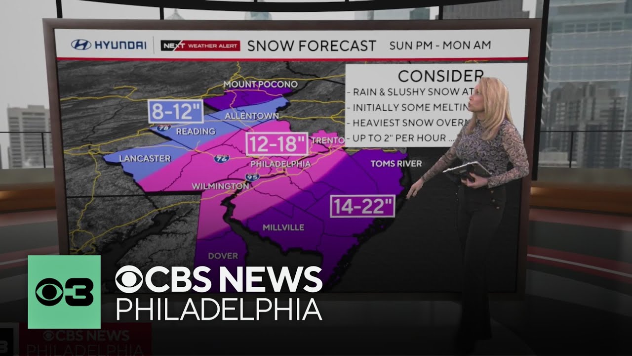 Blizzard warning in effect for Philadelphia, nearly 2 inches of snow possible in South Jersey