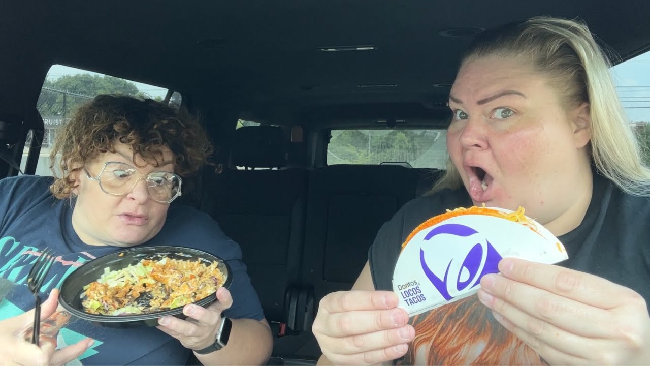 Crystal and Tammy review the Big Cheeze-It Crunchwrap at Taco Bell