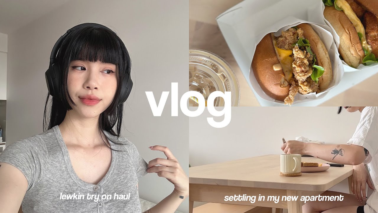 apartment vlog | first few days of settling in, donating clothes, LEWKIN try on haul + food vlog✨