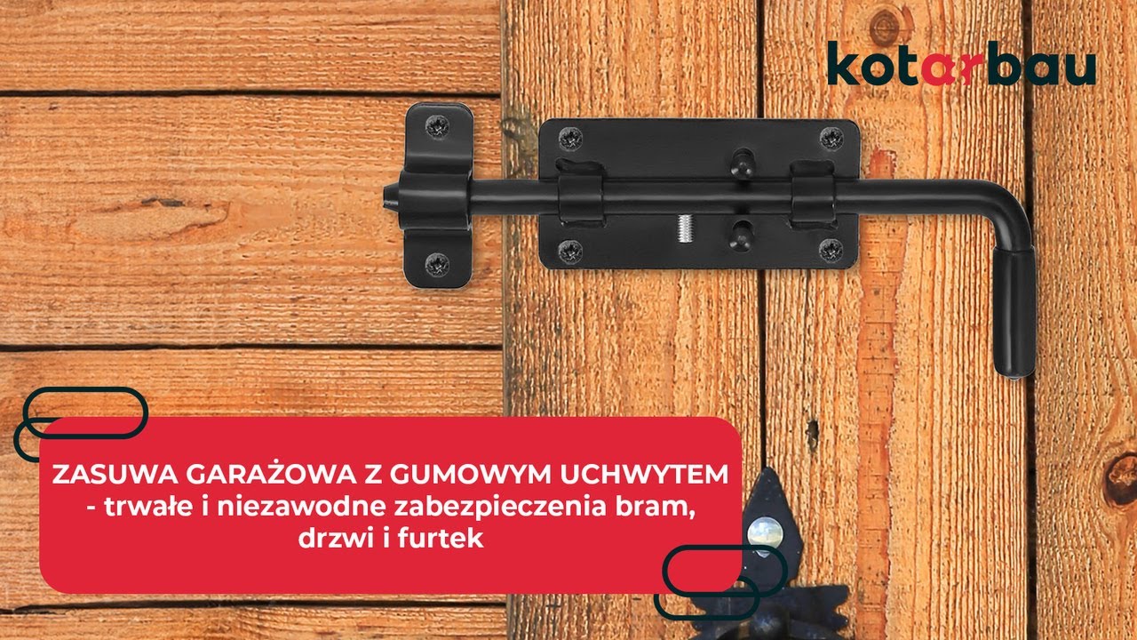 ZASUWA GARAŻOWA Z GUMOWYM UCHWYTEM - Idealne do trwałego i niezawodnego zabezpieczenia bram, furtek