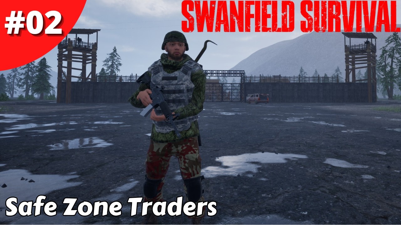 Military Loot & Trading With The Safe Zone Traders - Swanfield Survival - #02 - Gameplay