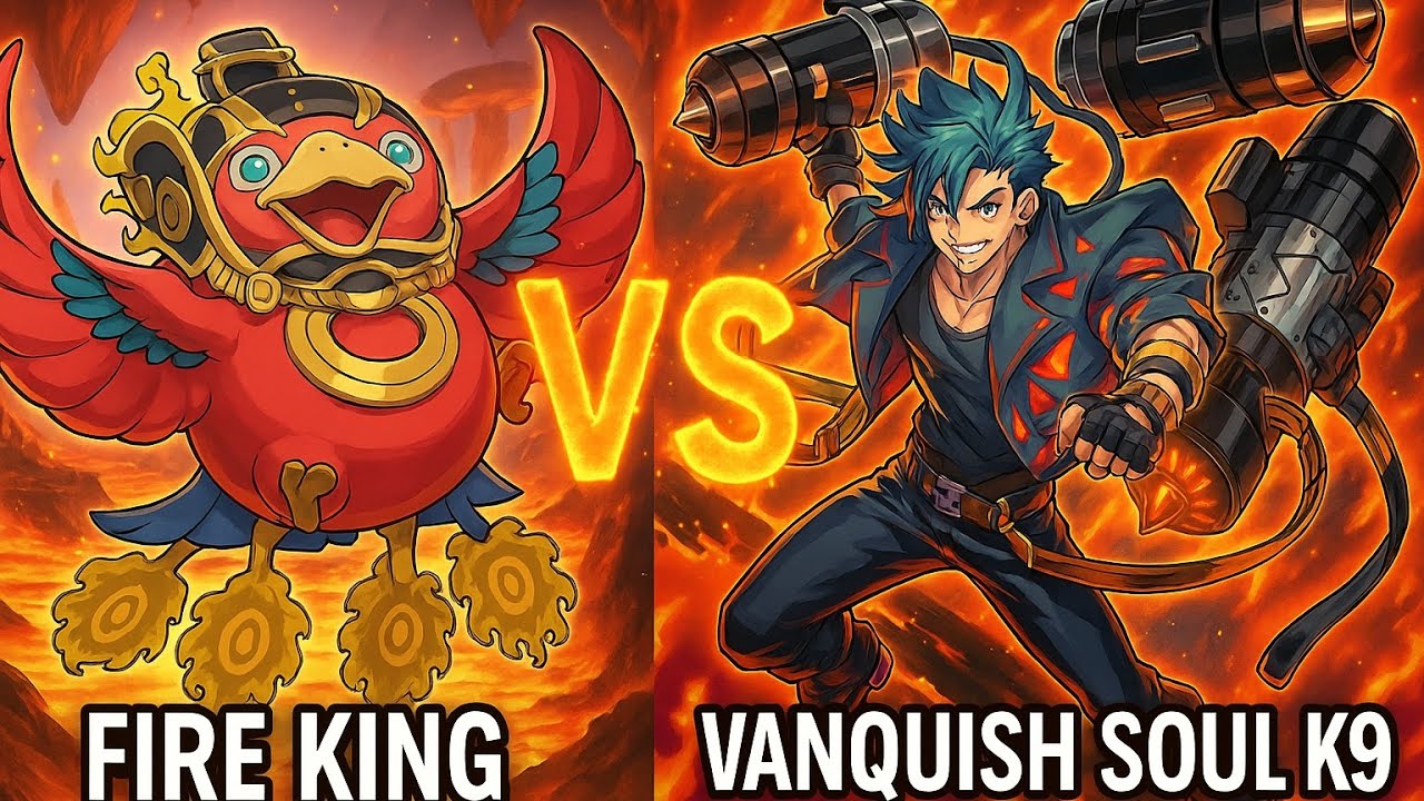 Yu-Gi-Oh! Fire King против Vanquish Soul K9! Местный матч в прямом эфире! Еженедельный турнир!