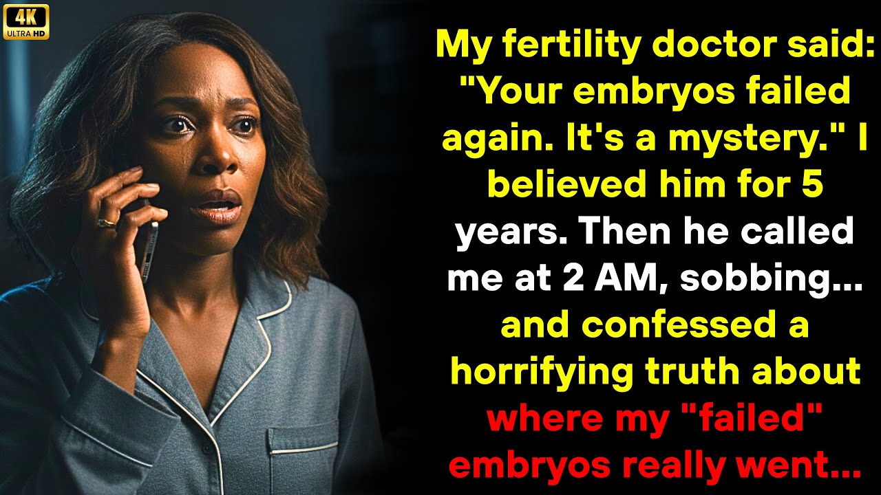 My IVF doctor called me at 2 AM, sobbing. What he confessed about my failed embryos destroyed career