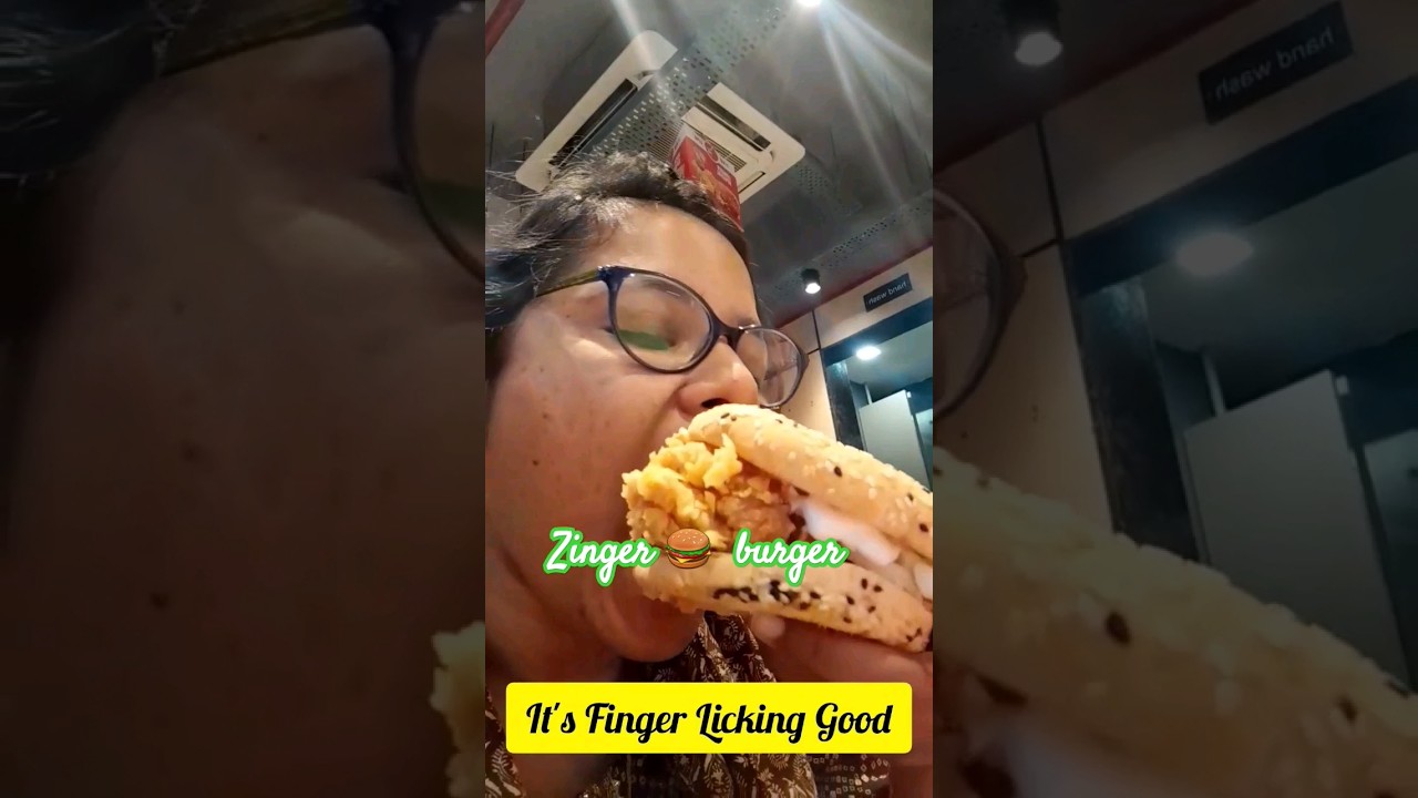 Eating Mighty Zinger Burger at KFC//Fingerlicking good!!! 