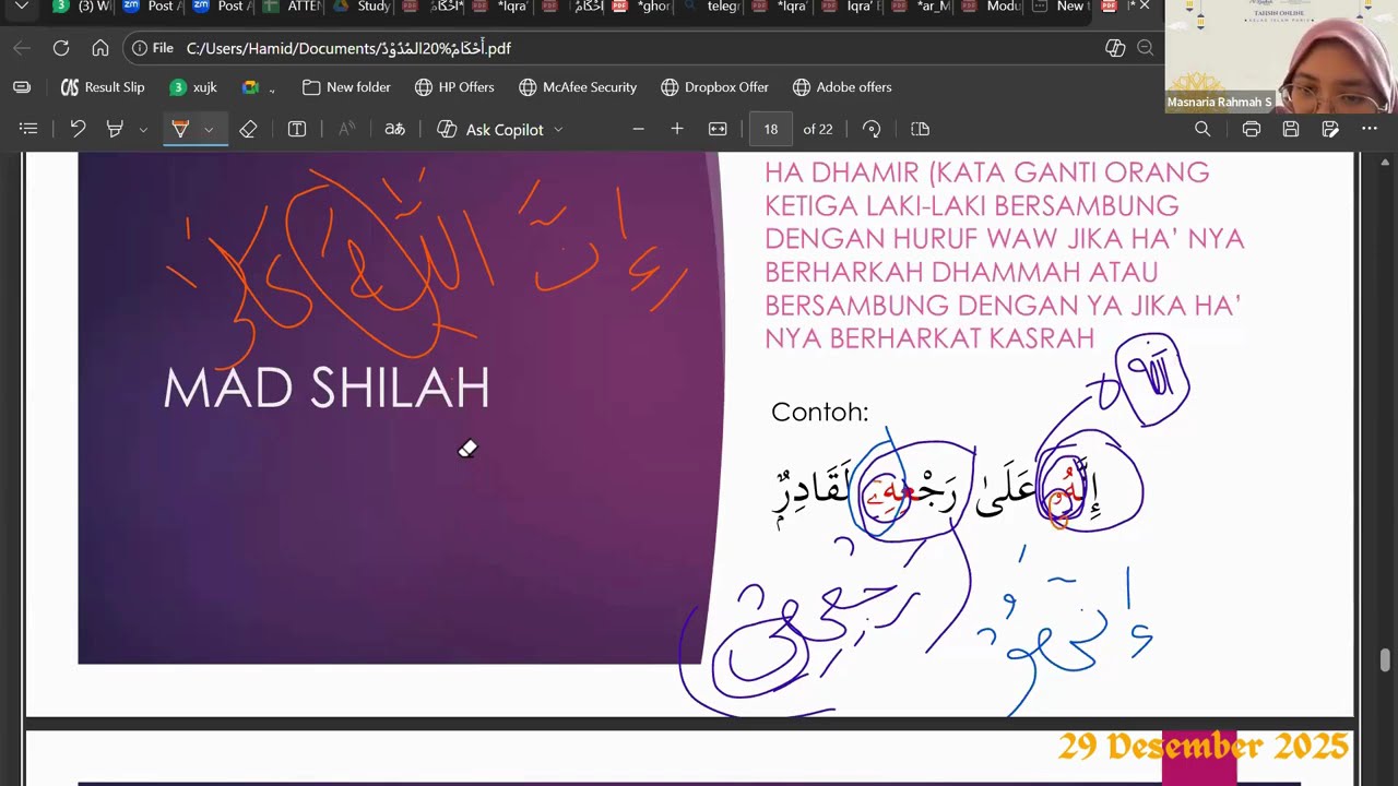 Kelas Tahsin Online ke-78 | Hukum-hukum Mad Far'i: Mad Shilah