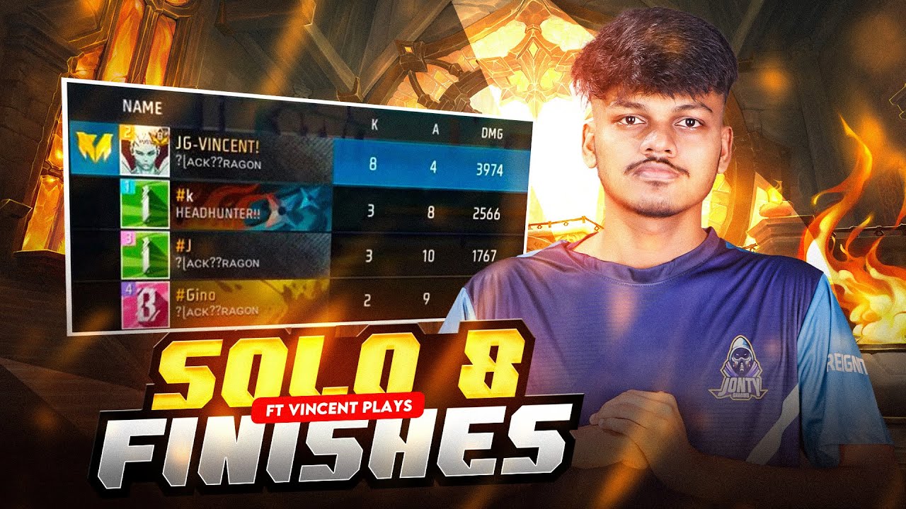 [RAW POV] SOLO 8 FINISHES 😱 | 16 KILLS BOOYAH IN GRAND FINAL🔥 | FT. VINCENT PLAYS🥷 |