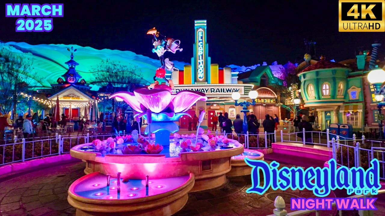 Disneyland Walkthrough 2025- A Night Walking Tour of Disneyland in 4K