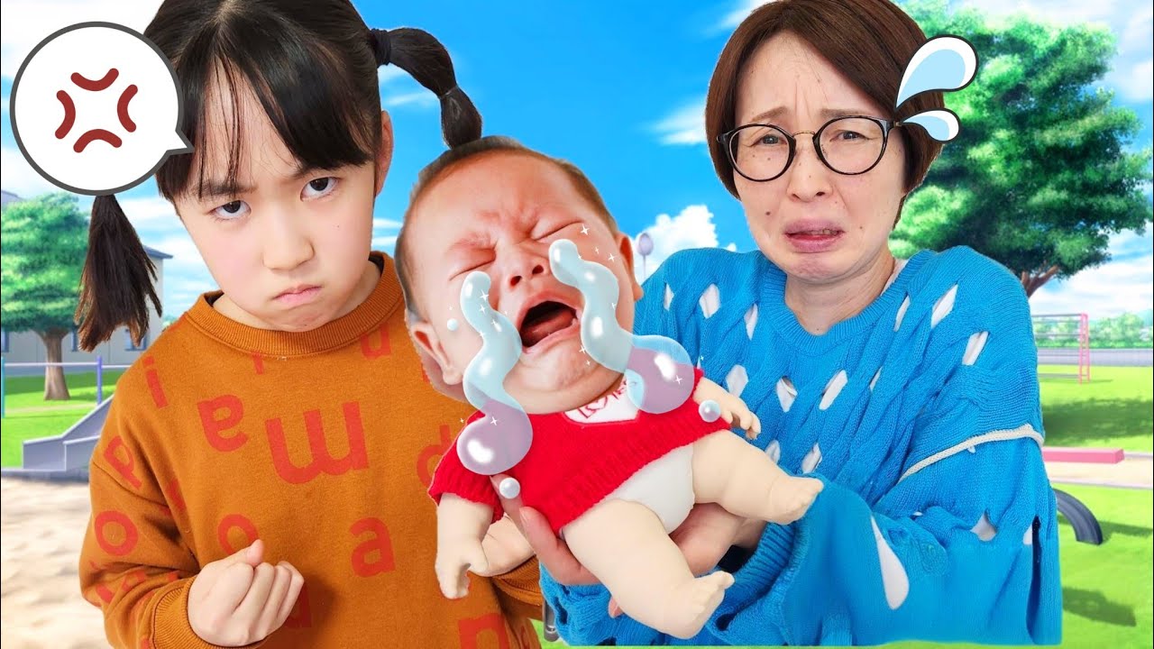 【寸劇】赤ちゃんのお世話って大変！ママのかわりにかほがママ！？【ごっこ遊び】Kaho Pretend nanny