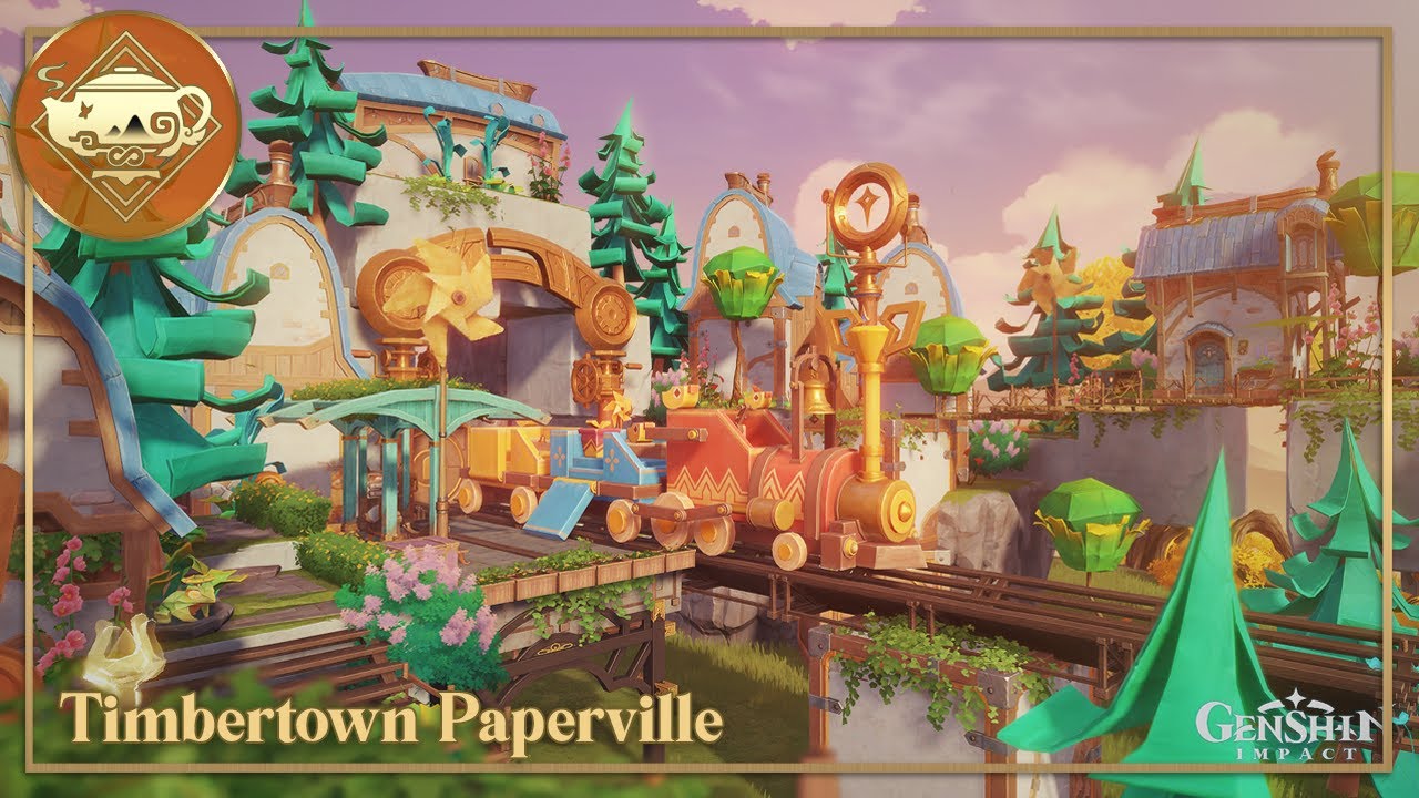 🐤🌲 Timbertown Paperville | Serenitea Pot | Genshin Impact | 原神