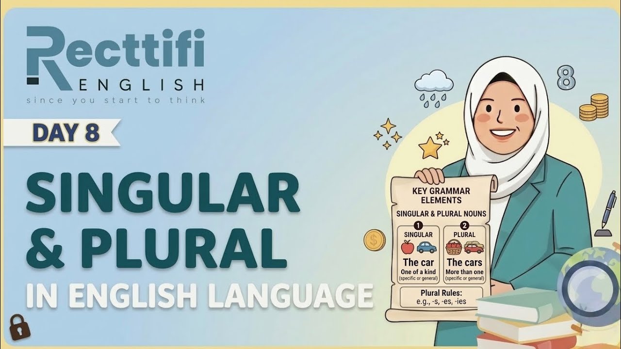 Day 8 | Singular and Plural Nouns | English Grammar Course | Recttifi English