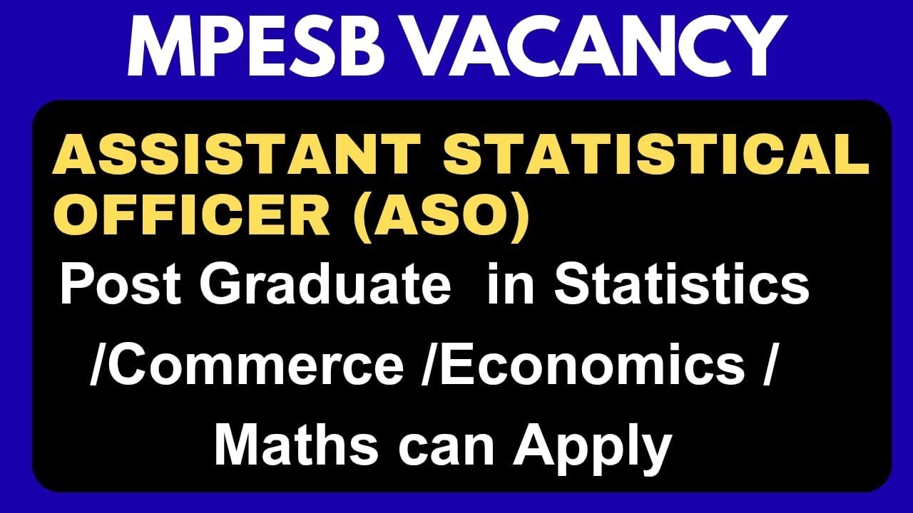 Statistics vacancy 2026| ASO Vacancy | MPESB Vacancy | Assistant Statistical officer