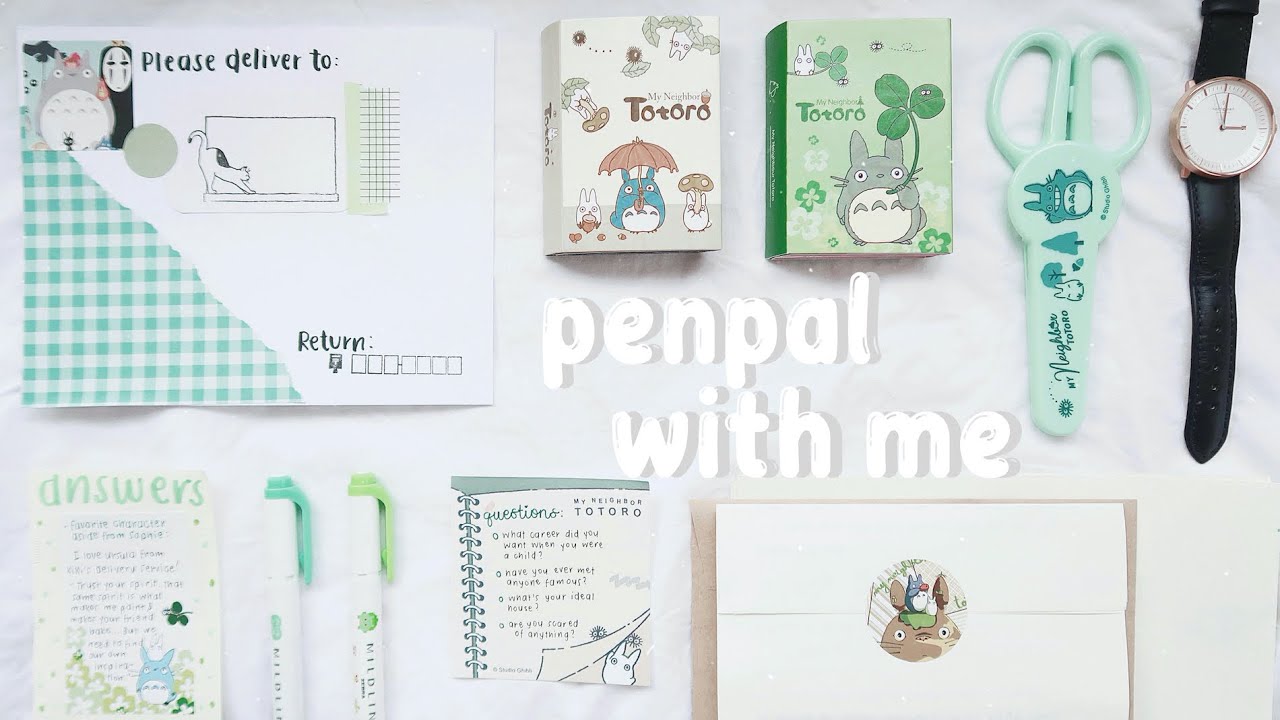 🍃 Penpal with me Studio Ghibli Totoro green theme