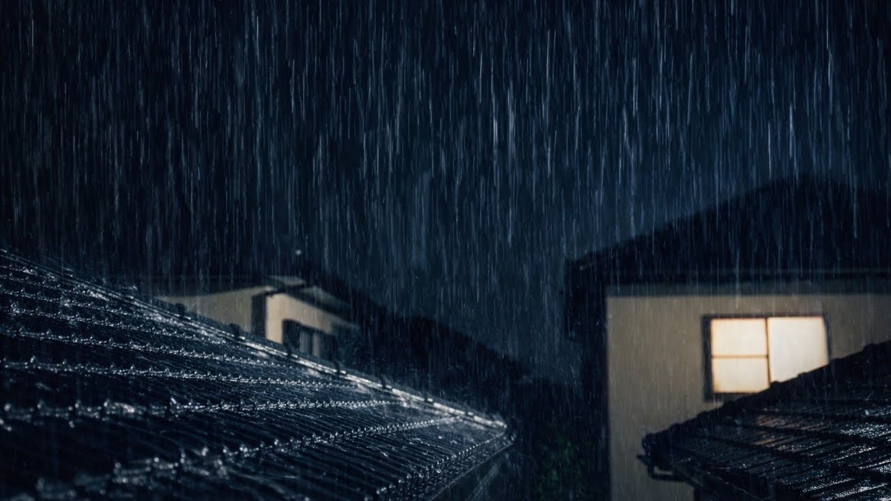 🔴 LIVE Rain Sounds at Night | Gentle Rain on Rooftop for Deep Sleep