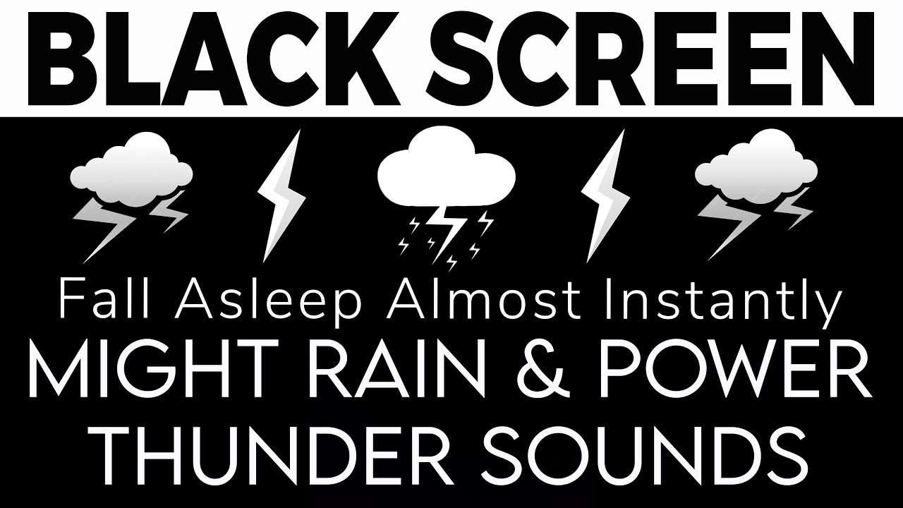 Might Rain & Power Thunder for Sleeping | Black Screen 10 HOURS | Fall Asleep Almost Instantly