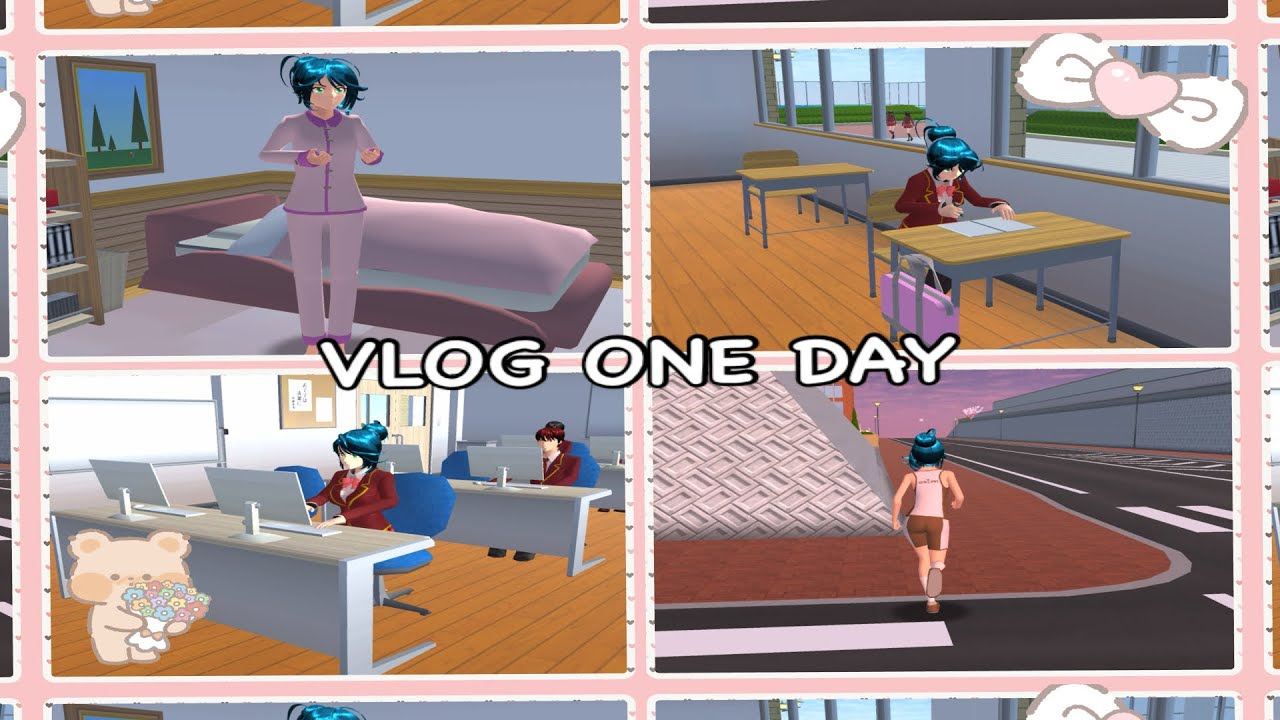  VLOG ONE DAY | SAKURA SCHOOL ￼SIMULATOR | BY HOMEFAY