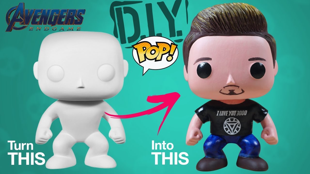 DIY Funko Pop Tony Stark from Avengers Endgame Custom pops with polymer clay tutorials / Craft by K