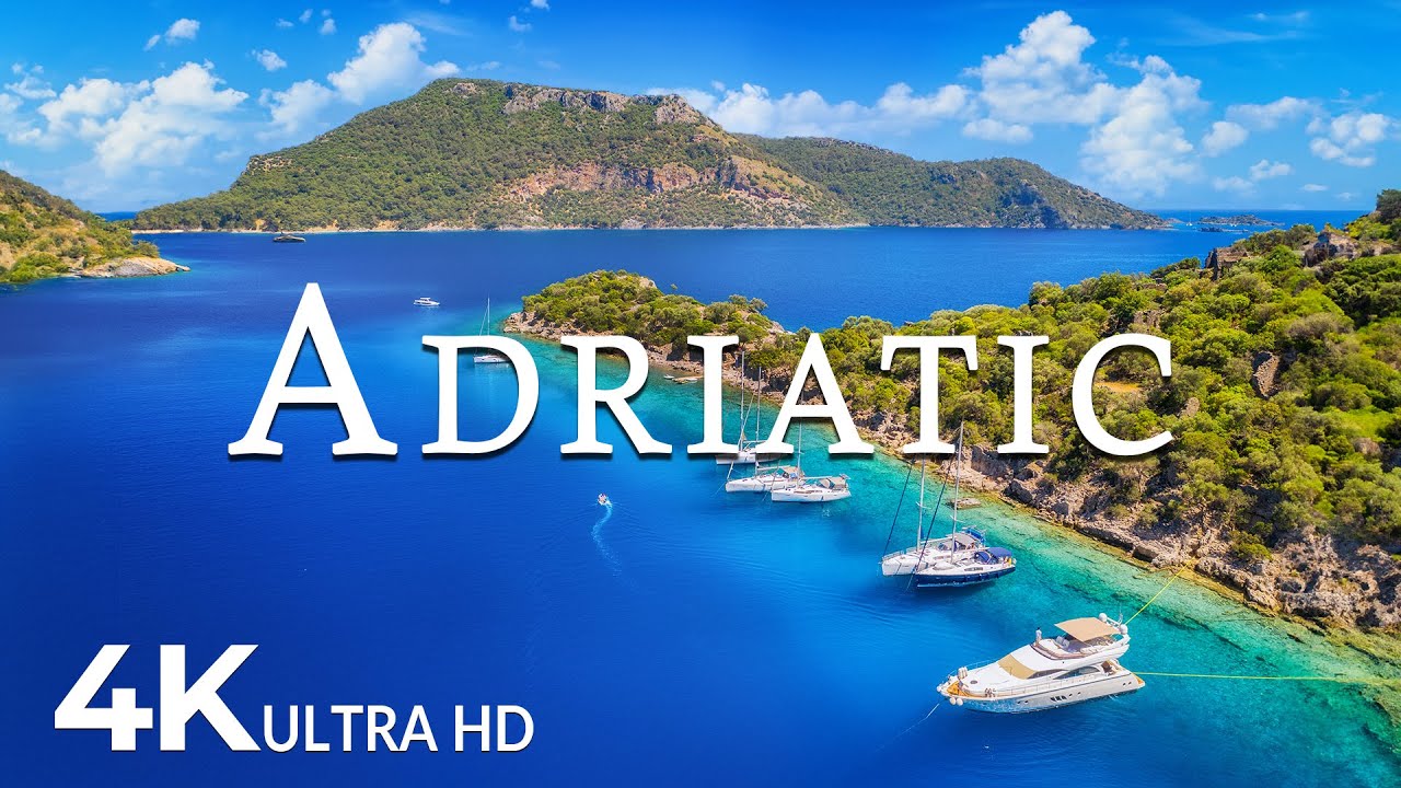 FLYING OVER ADRIATIC (4K UHD) - Soothing Music Along With Beautiful Nature Video - 4K Video Ultra HD