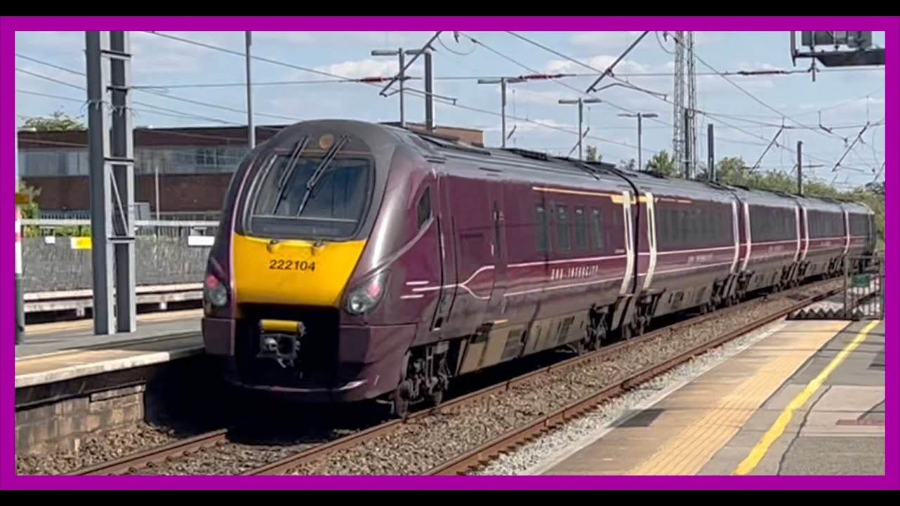 EMR Class 222s (Inc 22104) and EMUs at Flitwick Station